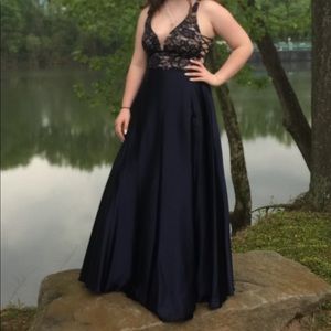 Navy blue gown